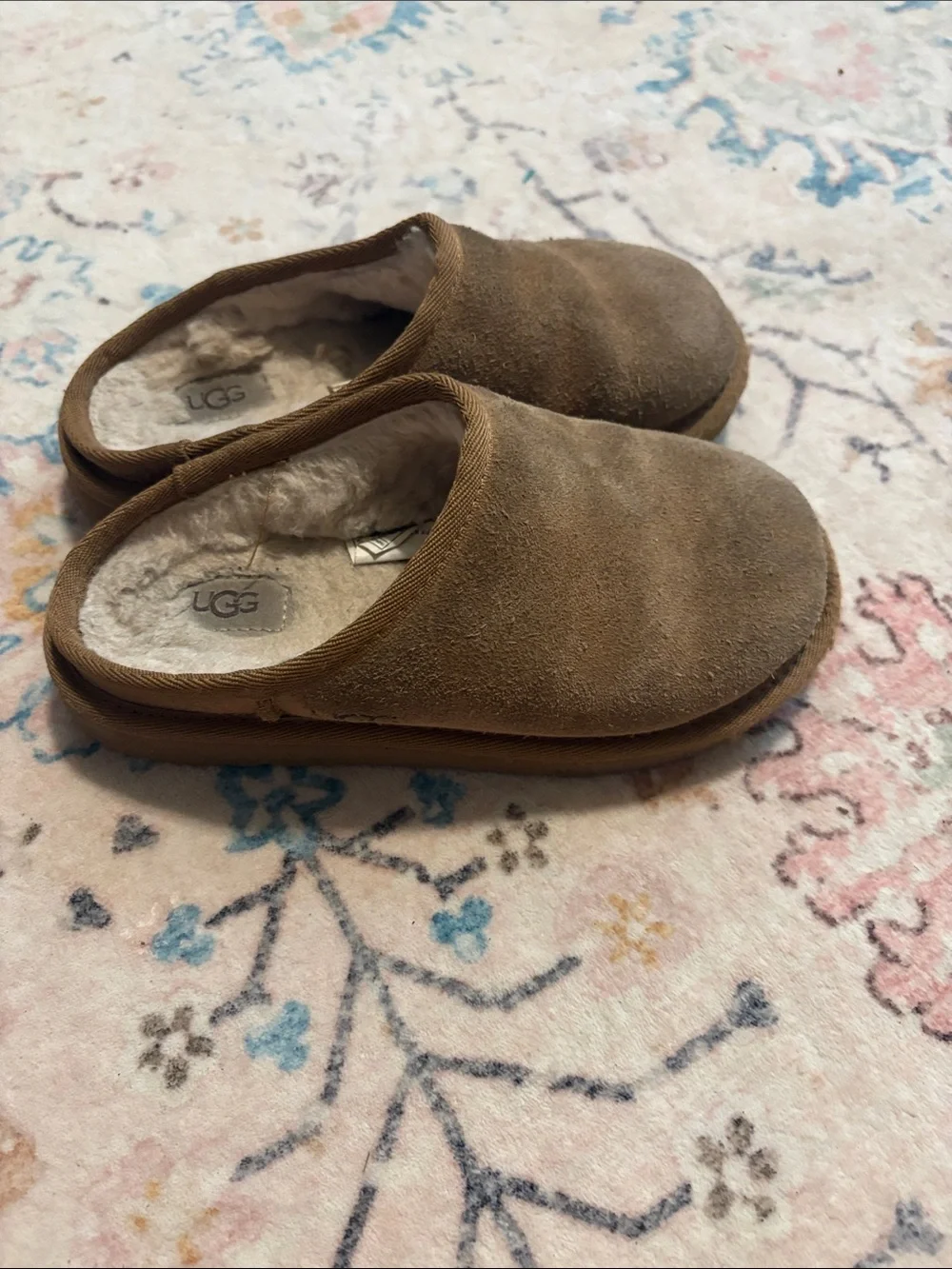 UGG Kids Brown Suede Slip-On Slippers size 13.